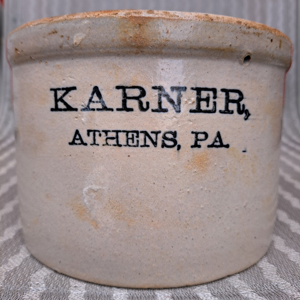 Primitive Crock - 19th Century Pennsylvania Crock - Athens, PA Store Crock